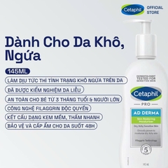 Sữa dưỡng thể Cetaphil Pro Ad Derma Skin Restoring Moisturizer dành cho da khô, da cơ địa 295ml/145ml