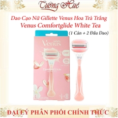 Dao Cạo Nữ Gillette Venus Hoa Trà Trắng Venus Comfortglide White Tea (1 Cán + 2 Đầu Dao)