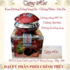 Kem Dưỡng Trắng Sáng Da - Chống Nhăn - Săn Da ENYA Tinh Chất Linh Chi & Đông Trùng - 30g - Đỏ.