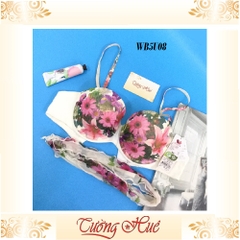 SALE SALE SALE - Áo lót nữ Wacoal WB 5U08 áo ngực cúp ngang họa tiết hoa.