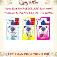 Nước Rửa Tay SAFEGUARD Sạch 99,9% Vi Khuẩn Dịu Nhẹ Cho Da - Túi 420ML