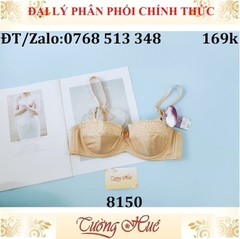 Áo lót nữ annie Bra 8150 cúp ngang mỏng, phối ren.