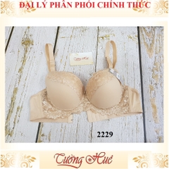 Áo lót nữ Thái Lan Sister Hood 2229 phối ren mút mỏng, lưng bảng to.