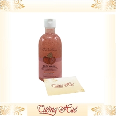 Gel tắm mền mịn, phục hồi da có hạt Heeley Strawberry Silky Soft & Refreshing Body Wash - Dâu tây - 480ml