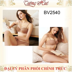 Áo lót nữ Bon Bon BV2540 áo lót cúp ngang mút dày~3cm có đệm mút tháo rời dây lưng áo 3 nấc cài.