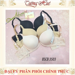 Áo lót nữ Bon Bon BSCB 3503 áo ngực Có Gọng Trơn Phối Ren Đệm Mút 2cm.