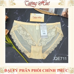 Quần Lót Nữ Thun Lạnh Escanté QE711 Lưng Vừa Lưới Viền Ren Co Dãn Thoáng Mát