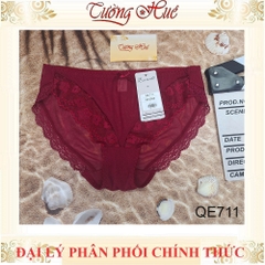 Quần Lót Nữ Thun Lạnh Escanté QE711 Lưng Vừa Lưới Viền Ren Co Dãn Thoáng Mát