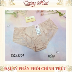 Quần Lót Nữ Bon Bon BSCS 3504 Lưng Vừa Trơn Phối Viền Ren Hoa.
