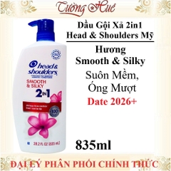 Dầu Gội Xả 2in1 Head & Shoulders Mỹ Dưỡng Ẩm Da Đầu Sạch Gàu - 835ml