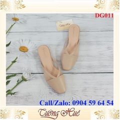 [Ảnh Thật 100%] Dép Sục Cao Gót Mũi Vuông Phối Lưới Cao 3CM - DG011