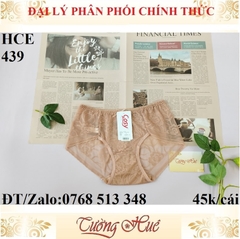 Quần lót nữ Cosy HCE 439 ren thêu hoa lưng cao.