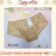 Quần Lót Nữ Bon Bon BSCS 3504 Lưng Vừa Trơn Phối Viền Ren Hoa.