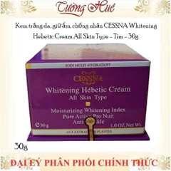 Kem trắng da, giữ ẩm, chống nhăn Cessna Whitening Hebetic Cream All Skin Type - Tím - 30g