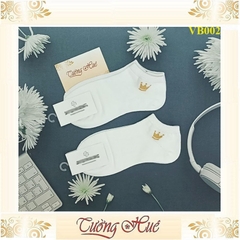 [Ảnh Thật 100%] Tất/Vớ Nữ Cổ Ngắn Mềm Mại Co Giãn Tốt Họa Tiết Vương Miệng - VB002