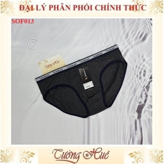 Quần Lót Tam Giác Nam Sovitex SOF013 Cotton Màu Trơn Lưng Bảng Nhỏ In Chữ