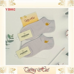 [Ảnh Thật 100%] Tất/Vớ Nữ Cổ Ngắn Mềm Mại Co Giãn Tốt Họa Tiết Vương Miệng - VB002