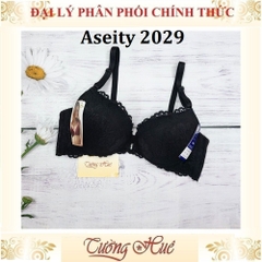 Áo Lót Nữ Đài Loan Aseity 2029 Có Gọng Cài Trước Phối Ren Nâng 2.5cm