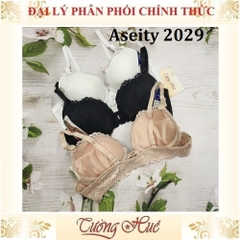 Áo Lót Nữ Đài Loan Aseity 2029 Có Gọng Cài Trước Phối Ren Nâng 2.5cm
