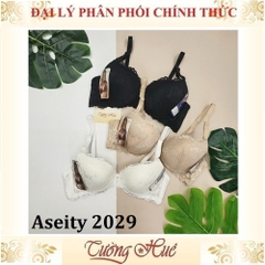 Áo Lót Nữ Đài Loan Aseity 2029 Có Gọng Cài Trước Phối Ren Nâng 2.5cm