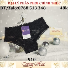 Quần lót nữ Tuky 910 ren thêu lưng cao vừa.