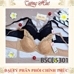 Áo Lót Bon Bon BSCB5301 Có Gọng Mút Mỏng Phối Ren Bản Lưng Cỡ Vừa 2 Móc Cài