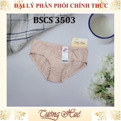 Quần Lót Nữ Bon Bon BSCS 3503 Lưng Vừa Họa Tiết Trơn Phối Lưới.
