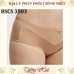 Quần Lót Nữ Bon Bon BSCS 3503 Lưng Vừa Họa Tiết Trơn Phối Lưới.