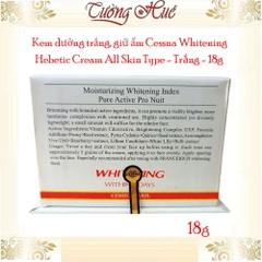 Kem dưỡng trắng, giữ ẩm Cessna Whitening Hebetic Cream All Skin Type - Trắng - 18g