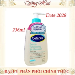 Gel Rửa Mặt Cetaphil Gentle Exfoliating SA Cleanser Cho Da Thiên Dầu, Dễ Mụn, Nhạy Cảm - 473ml/236ml