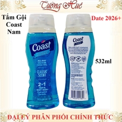 Tắm gội Nam Coast Classic Scent Hydrating Formula for Hair & Body - 532ml (Mẫu Mới)