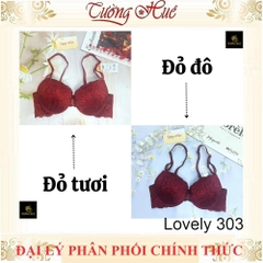 Áo Lót nữ Lovely303 Cài Trước Ren Có Gọng Mút Đệm 3.5cm Cúp Ngang Dây Tùy Chỉnh Tháo Rời 2 Kiểu Mặc