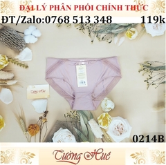 Quần lót nữ Corèle V. 0214B trơn thun lạnh siêu mịn phối viền ren, lưng vừa (FORM CHÂU ÂU).