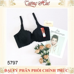 Áo Lót Nữ Đài Loan Aseity 5797 Có Gọng Bảng Lưng To Phối Ren Mút Siêu Mỏng Cúp C và D