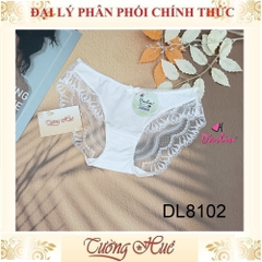 Quần lót nữ Darlin DL8102 trơn phối ren thêu, lưng thấp.