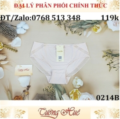 Quần lót nữ Corèle V. 0214B trơn thun lạnh siêu mịn phối viền ren, lưng vừa (FORM CHÂU ÂU).