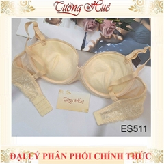 Áo Lót Nữ Escanté ES.511 Ren Mút Dày 3cm Cúp Ngang Dây Tùy Chỉnh Tháo Rời 2 Móc Cài