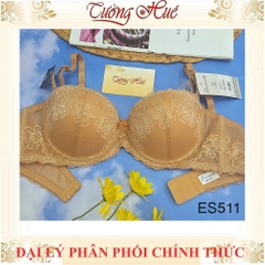 Áo Lót Nữ Escanté ES.511 Ren Mút Dày 3cm Cúp Ngang Dây Tùy Chỉnh Tháo Rời 2 Móc Cài