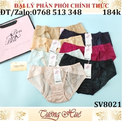 Quần lót nữ Bon Bon SV8021 ren lưới hoa văn, lưng vừa.