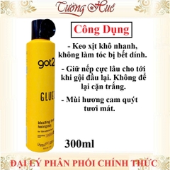 Xịt Giữ Nếp Cho Tóc Got2b Glued Blasting Freeze Hairspray - 300ml (Vàng)