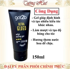Gel Vuốt Tạo Kiểu Tóc Got2b Ultra Glued Siêu Cứng - 150ml (Đen)