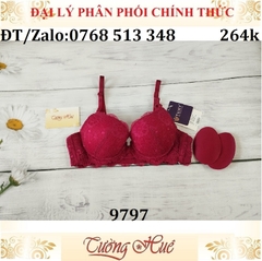 Áo lót nữ Tuky 9797 ren cài trước mút vừa, đệm tháo rời.