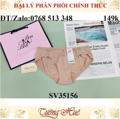 Quần lót nữ Bon Bon SV35156 trơn phối lưới, lưng vừa.