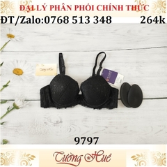 Áo lót nữ Tuky 9797 ren cài trước mút vừa, đệm tháo rời.