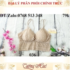 Áo bra 2 dây mảnh ren 036 cúp tam giác cỡ lớn.
