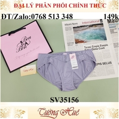 Quần lót nữ Bon Bon SV35156 trơn phối lưới, lưng vừa.