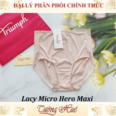Quần lót nữ Triumph Lacy Micro Hero Maxi Trơn Phối Ren Lưng Cao.