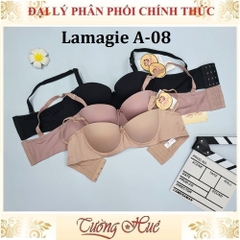 Áo lót nữ Lamagie A-08 Có Gọng Cúp Ngang Trơn Mút Mỏng Lưng Bảng 4 Móc Cài.