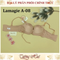 Áo lót nữ Lamagie A-08 Có Gọng Cúp Ngang Trơn Mút Mỏng Lưng Bảng 4 Móc Cài.