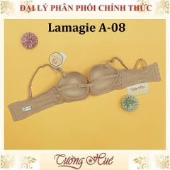 Áo lót nữ Lamagie A-08 Có Gọng Cúp Ngang Trơn Mút Mỏng Lưng Bảng 4 Móc Cài.